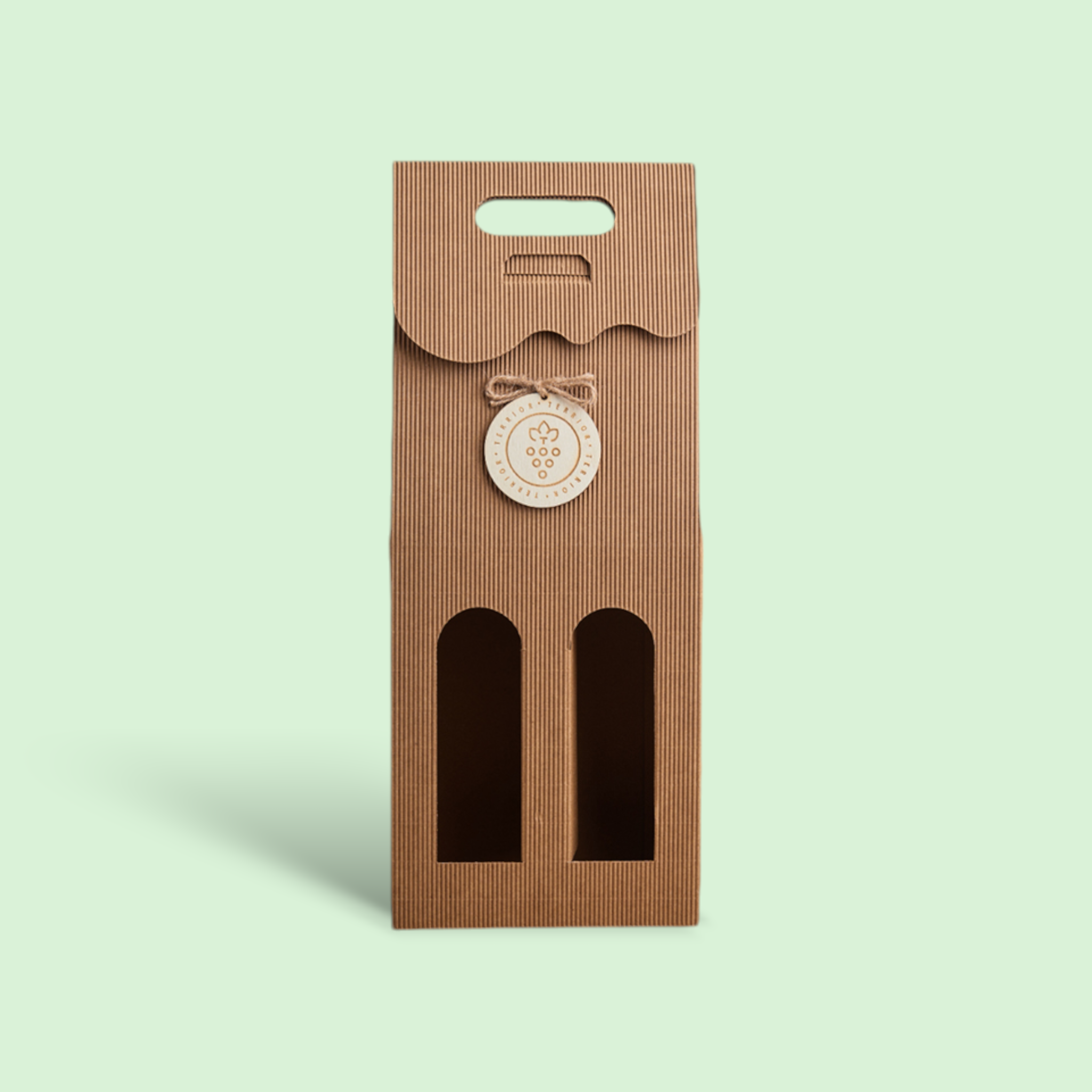 Nosidełko z okienkiem naturalne podwójne zawieszka TERROIR